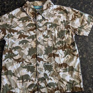 Vintage Gymboree 2004 Dinosaur Excavation Boy's Button Up Shirt - sz 3 - VGUC